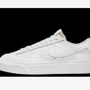Nike White Leather Low Platform Blazer Sneakers